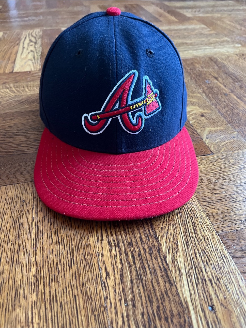 New Era Kids Navy and Red Atlanta 'A' Baseball Cap